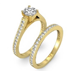 4 Prong Classic Bridal Set diamond Ring 18k Gold Yellow
