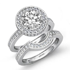 Classic Circa Halo Bridal Set diamond Ring 14k Gold White