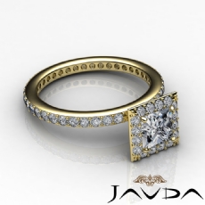 Halo Pave Setting Eternity diamond Ring 18k Gold Yellow