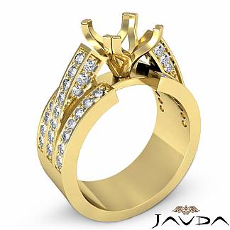 1.25Ct  Princess Diamond Semi Mount Engagement Ring 14k Gold Yellow 4Prong Setting