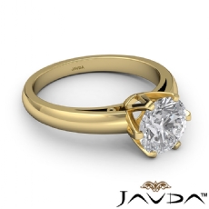 Six Prong Basket Solitaire diamond Ring 18k Gold Yellow