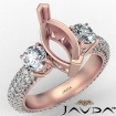 Three 3 Stone Marquise Diamond Engagement Ring 14k Rose Gold Semi Mount 2.25Ct - javda.com 