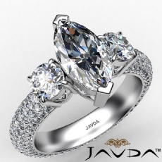 Claw Prong 3 Stone Eternity diamond Ring Platinum 950