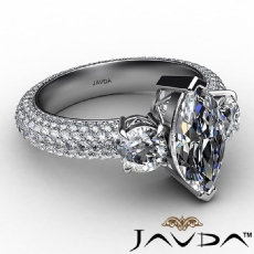 Claw Prong 3 Stone Eternity diamond Ring Platinum 950