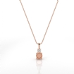 Claw Prong Round Cut Semi Mount Bail Pendant in 14k Rose Gold 0.04Ct Accents - javda.com 