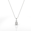 Claw Prong Round Cut Semi Mount Bail Pendant in 18k White Gold 0.04Ct Accents - javda.com 