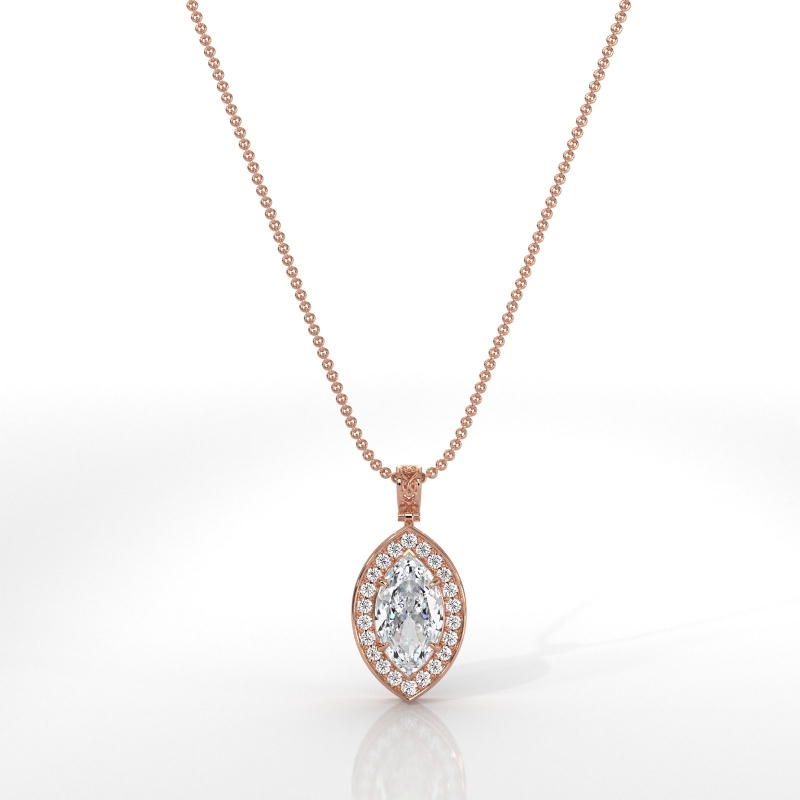  diamond Pendant 18k Rose Gold