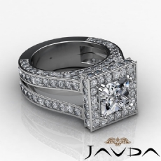 Split Shank Vintage Halo diamond Ring 14k Gold White