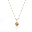 Bezel Set Round Cut Solitaire Semi Mount Bail Pendant in 18k Yellow Gold - javda.com 