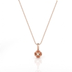 Bezel Set Round Cut Solitaire Semi Mount Bail Pendant in 14k Rose Gold - javda.com 
