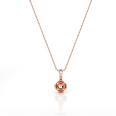 Bezel Set Round Cut Solitaire Semi Mount Bail Pendant in 14k Rose Gold
