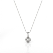 Bezel Set Round Cut Solitaire Semi Mount Bail Pendant in 18k White Gold - javda.com 