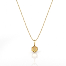 6 Prong Crown Round Cut Semi Mount Bail Solitaire Pendant in 18k Gold Yellow