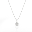 6 Prong Crown Round Cut Semi Mount Bail Solitaire Pendant in 18k White Gold - javda.com 