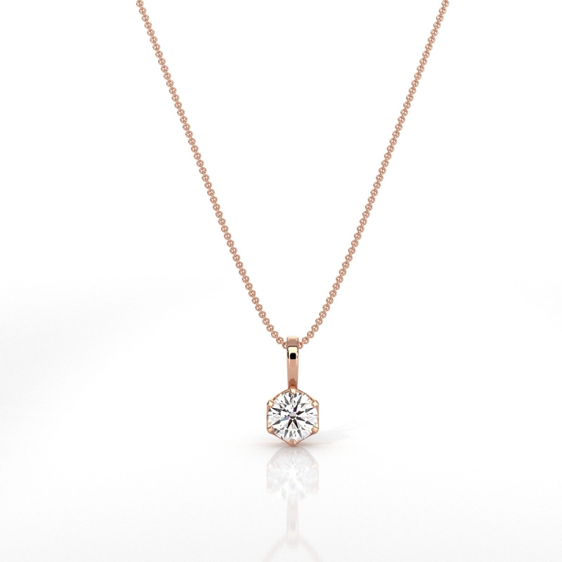  diamond Pendant 18k Rose Gold