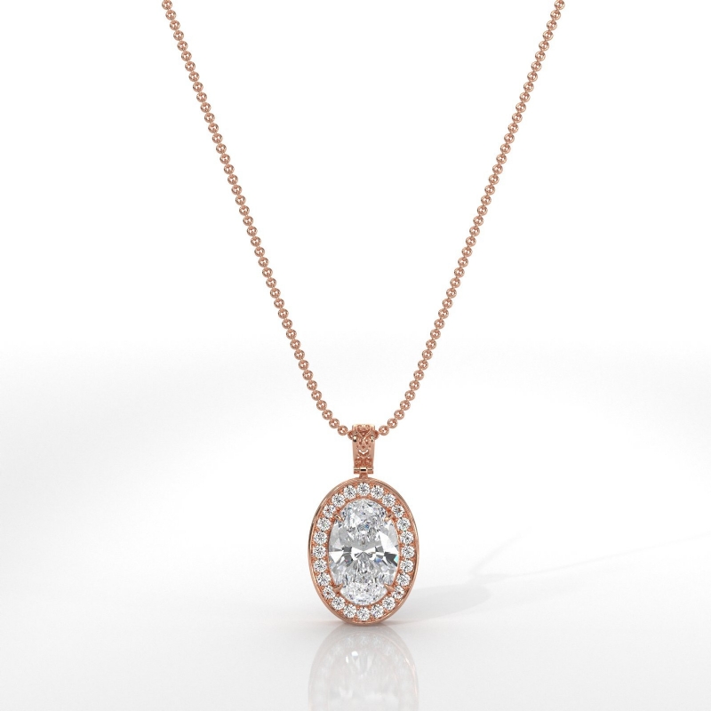  diamond Pendant 18k Rose Gold