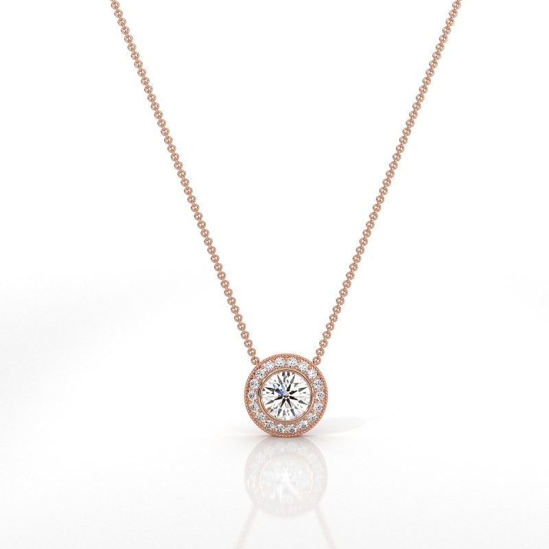  diamond Pendant 18k Rose Gold