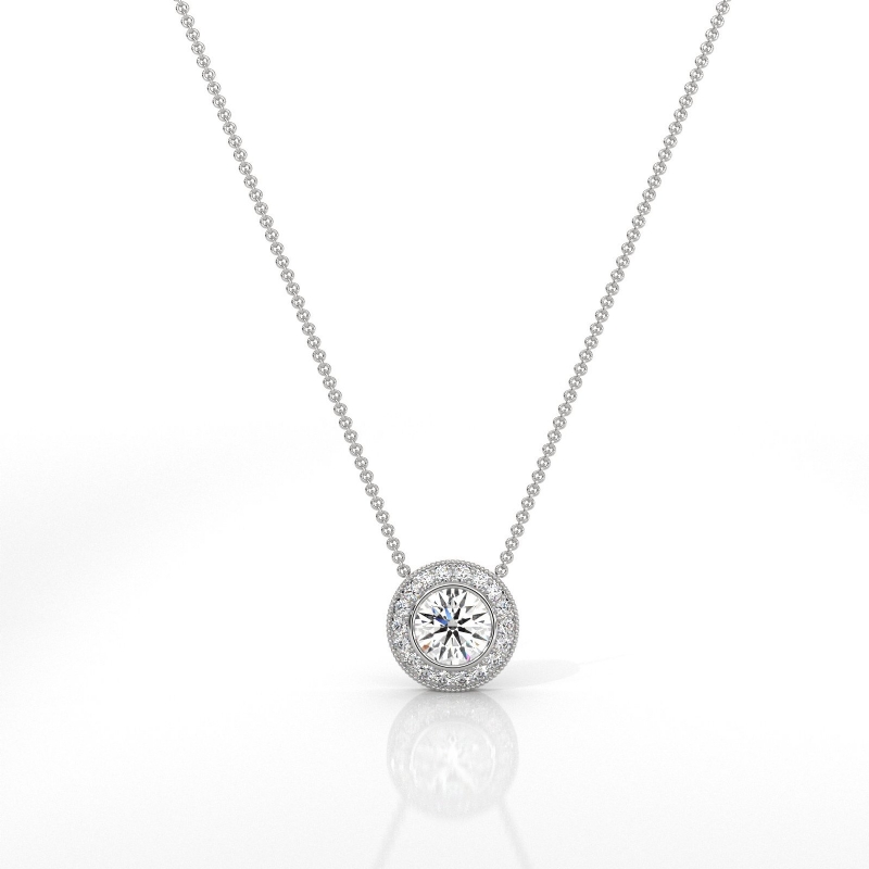  diamond Pendant 14k Gold White