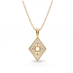 0.2Ct Kite Style Diamond Pendant Necklace In 14k Yellow Gold 18 Inch Chain - javda.com 