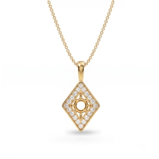Kite Style Diamond Pendant Necklace In 14k Gold Yellow 18 Inch Chain (0.2Ct. tw.)