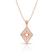 0.2Ct Kite Style Diamond Pendant Necklace In 14k Rose Gold 18 Inch Chain - javda.com 