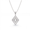 0.2Ct Kite Style Diamond Pendant Necklace In 14k White Gold 18 Inch Chain - javda.com 