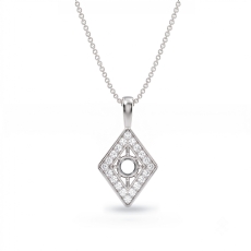 0.20Ct Kite Style Diamond Pendant Necklace In 14k White Gold 18 Inch Chain