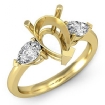 Pear Semi Mount 3 Stone Diamond Engagement Ring 18k Yellow Gold 1Ct - javda.com 