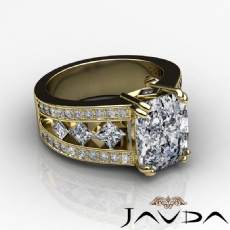 Bezel Set Double Prong diamond Ring 18k Gold Yellow