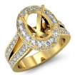 Diamond Engagement SemiMount Ring 18k Yellow Gold Halo Setting Split Shank 1.3Ct - javda.com 