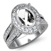 Diamond Engagement SemiMount Ring 14k White Gold Halo Setting Split Shank 1.3Ct - javda.com 