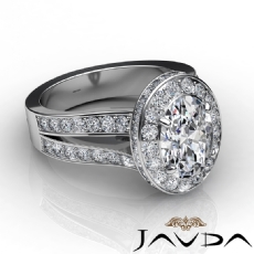 Luxury Women Halo Wedding diamond Ring Platinum 950