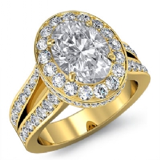 Circa Halo Split-Shank Pave diamond  14k Gold Yellow