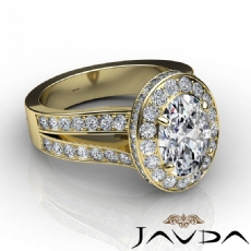Circa Halo Split-Shank Pave diamond Ring 14k Gold Yellow