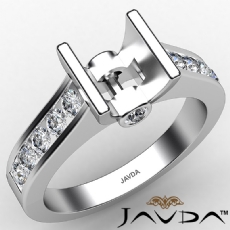 0.5Ct Wedding Diamond Women's Ring Bezel Set 14K White Gold Emerald Semi Mount