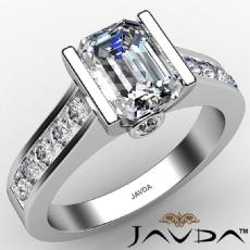 Channel Setting Accent Bezel diamond Ring Platinum 950