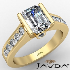 Channel Setting Accent Bezel diamond Ring 14k Gold Yellow