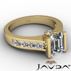 Channel Setting Accent Bezel diamond Ring 18k Gold Yellow