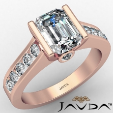Channel Setting Accent Bezel diamond Ring 18k Rose Gold