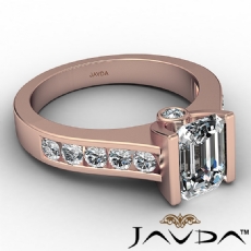 Channel Setting Accent Bezel diamond Ring 18k Rose Gold