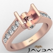 0.5Ct Wedding Diamond Women's Ring Bezel Set 18k Rose Gold Princess Semi Mount - javda.com 