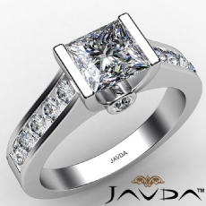 Channel Bezel Tension Setting diamond Ring 14k Gold White