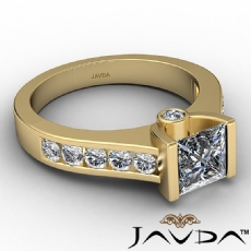 Channel Bezel Tension Setting diamond Ring 18k Gold Yellow