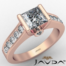 Channel Bezel Tension Setting diamond Ring 14k Rose Gold