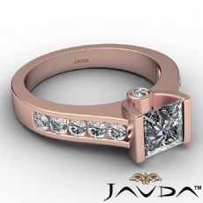 Channel Bezel Tension Setting diamond Ring 18k Rose Gold