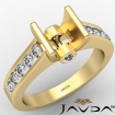 0.5Ct Wedding Diamond Women's Ring Bezel Set 18k Yellow Gold Cushion Semi Mount - javda.com 