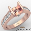 0.5Ct Wedding Diamond Women's Ring Bezel Set 18k Rose Gold Cushion Semi Mount - javda.com 