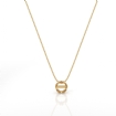 Solitaire U Cut Prong Round Semi Mount Floating Pendant in 14k Yellow Gold - javda.com 