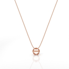 Solitaire U Cut Prong Round Semi Mount Floating Pendant in 14k Rose Gold