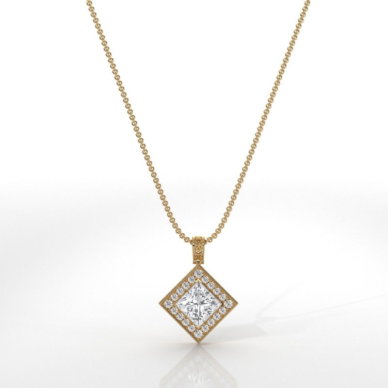  diamond Pendant 14k Gold Yellow